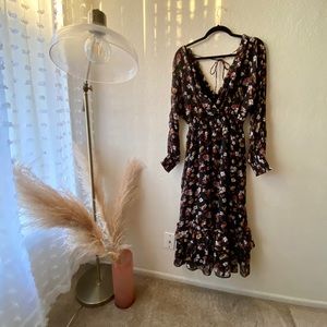 Long Sleeve Floral Midi Dress